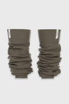 Flat lay front view of the slouchy, pull on army luxe knit Leg Warmers that can be worn pulled up on scrunched down