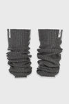 Flat lay front view of the slouchy, pull on charcoal luxe knit Leg Warmers that can be worn pulled up on scrunched down