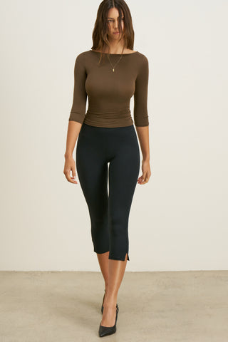 Boatneck Mid-Sleeve Top