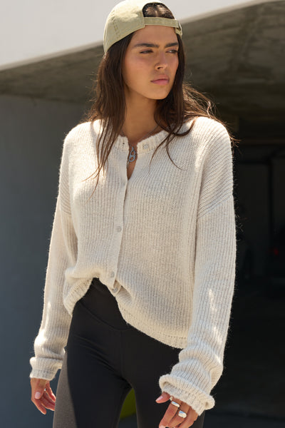 Button Front Knit Cardigan - Oat – JOAH BROWN®