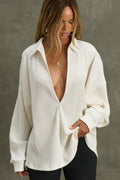 Deep V Zip Pullover