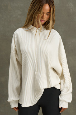 Deep V Zip Pullover