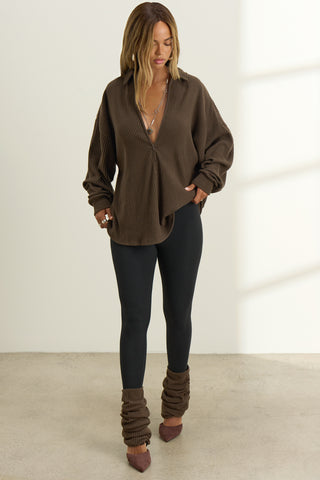 Deep V Zip Pullover