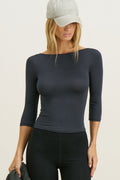 Boatneck Mid-Sleeve Top