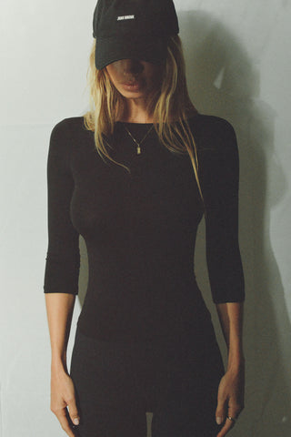 Boatneck Mid-Sleeve Top