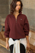 Mock Neck Zip Pullover