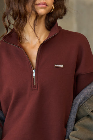 Mock Neck Zip Pullover