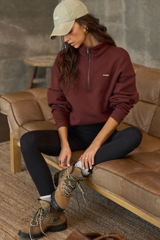 Mock Neck Zip Pullover