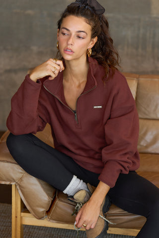 Mock Neck Zip Pullover