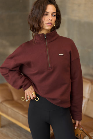 Mock Neck Zip Pullover