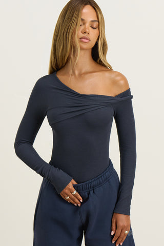 Off Shoulder Twist Long Sleeve