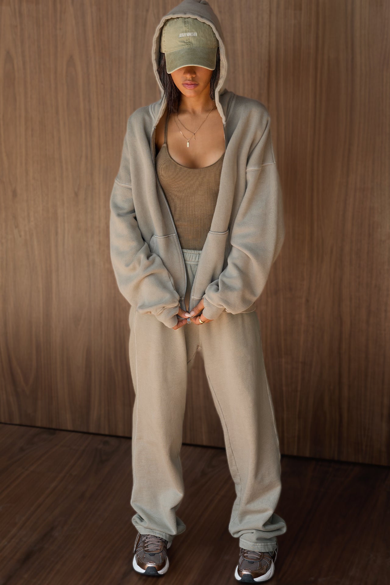 JOAH brown パーカー Oversized Zip Hoodie - Sand French Terry – JOAH BROWN®