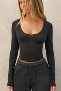 Scoop Neck Long Sleeve
