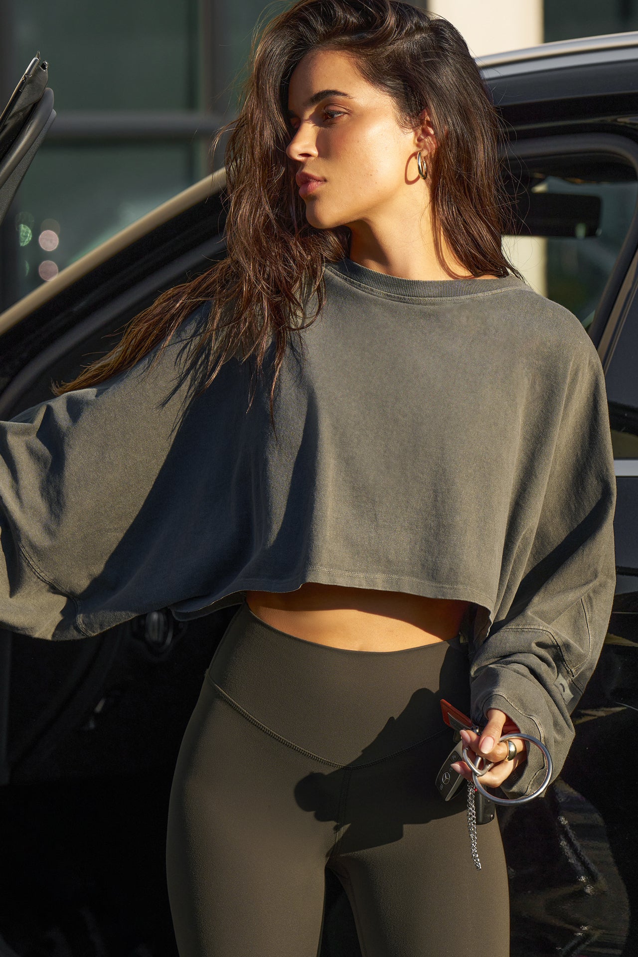 SLOUCHY CROP LONG SLEEVE
