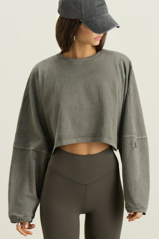Slouchy Crop Long Sleeve