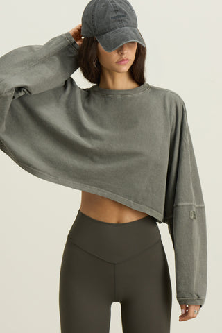 Slouchy Crop Long Sleeve